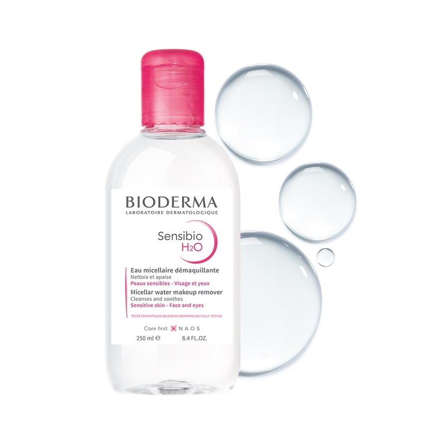 Bộ tẩy trang và kem dưỡng ẩm cho da nhạy cảm Bioderma Sensibio H2O 250ml và Sensibio Light 40ml