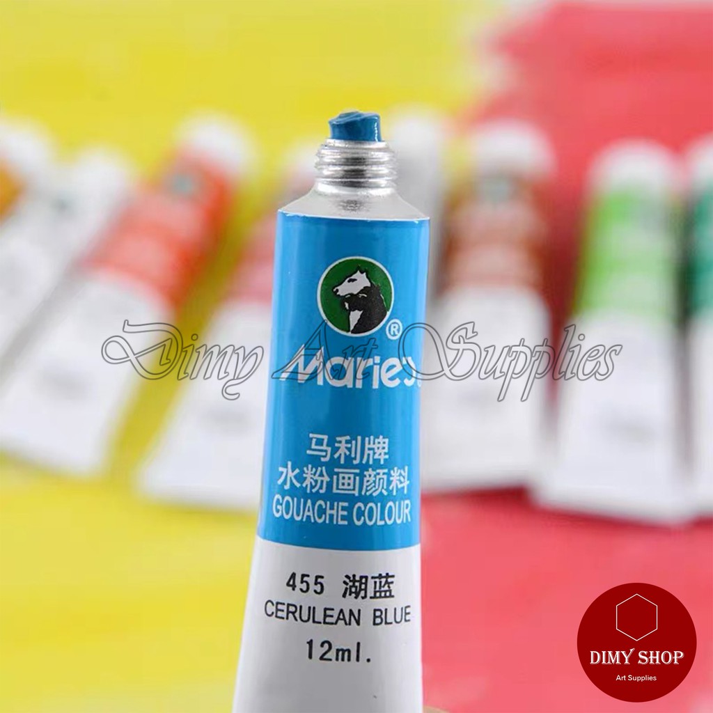 [DIMY ART] Bộ Màu GOUACHE 12/18/24/36 Màu (Hộp giấy, 12ml)