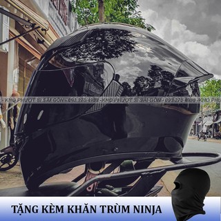 Nón Fullface ROYAL m138B đen bóng - Nón bảo hiểm ROC m138 đen bóng tặng kèm khăn trùm Ninja
