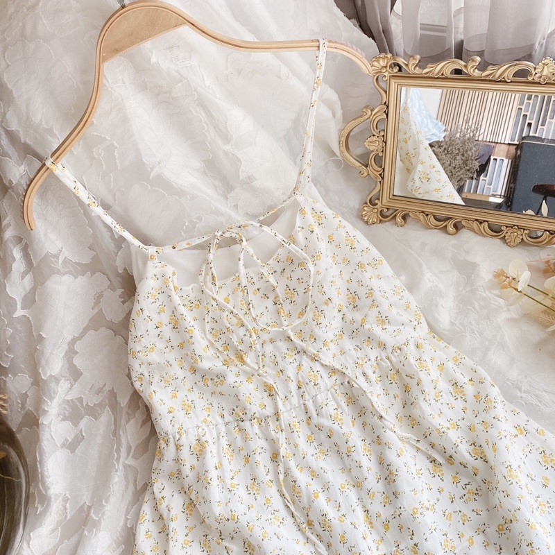 [Mã FAGREEN245 giảm 10% tối đa 30K đơn 99K] Đầm maxi hoa nhí 2 dây nơ lưng | BigBuy360 - bigbuy360.vn