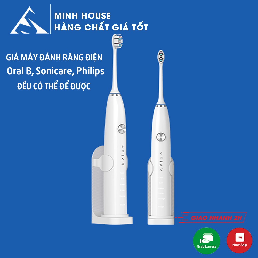 Giá kệ treo máy bàn chải đánh răng điện Oral-B, Philips kiêm máy cạo râu Minh House