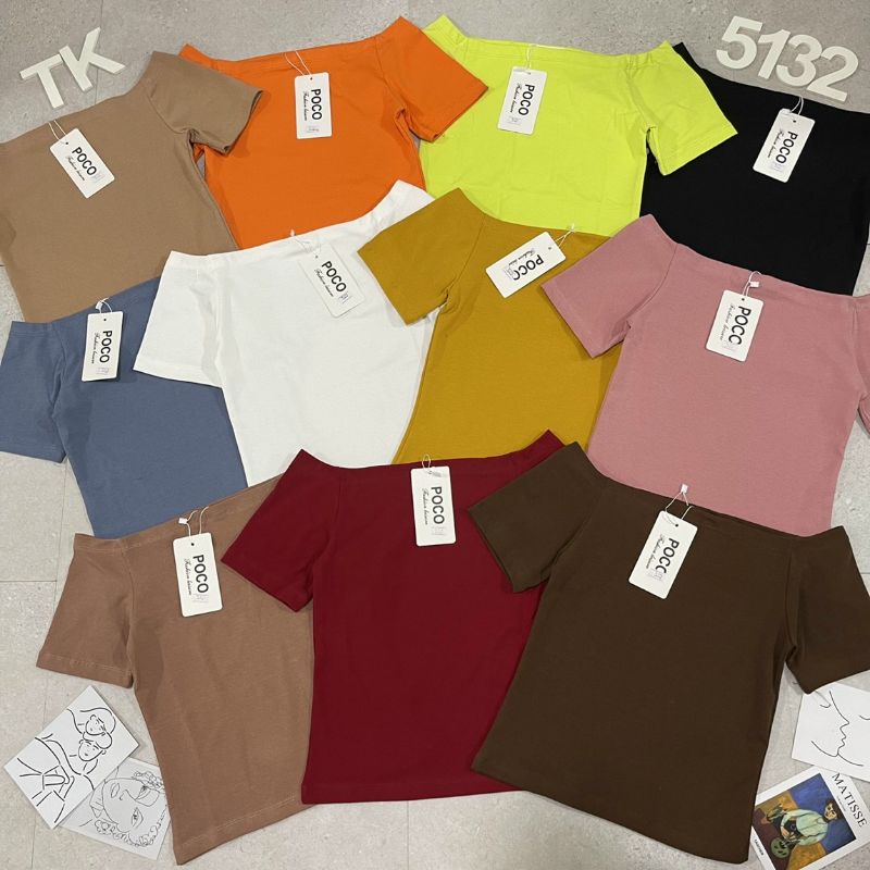 Áo thun trễ vai ôm body