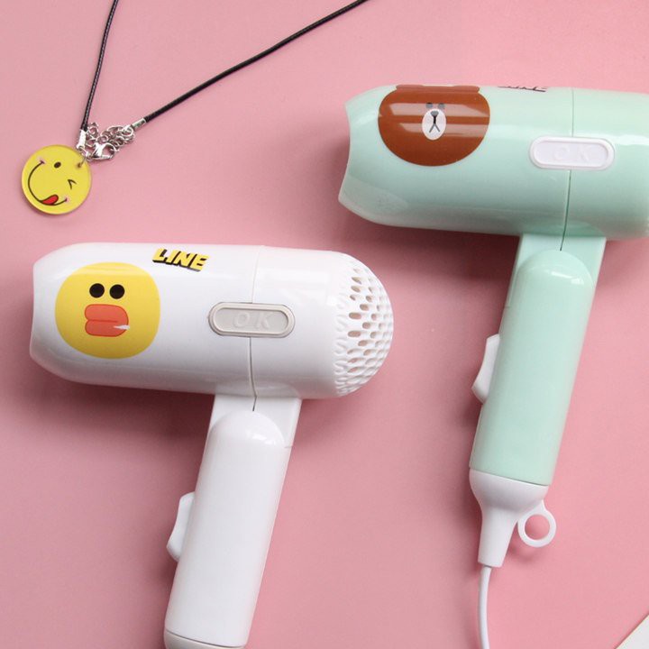 Máy sấy tóc mini gấp gọn hình thú đáng yêu, công suất 450W, máy sấy tạo kiểu tóc nhỏ gọn tiện lợi..