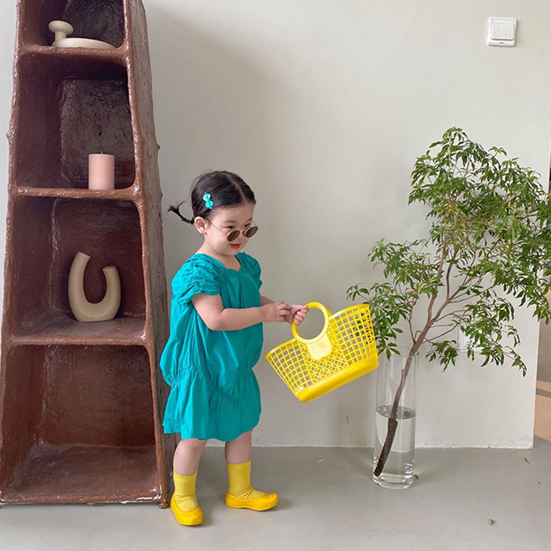 Đầm Công Chúa Tay Ngắn Màu Trơn Se7en Cho Bé Gái