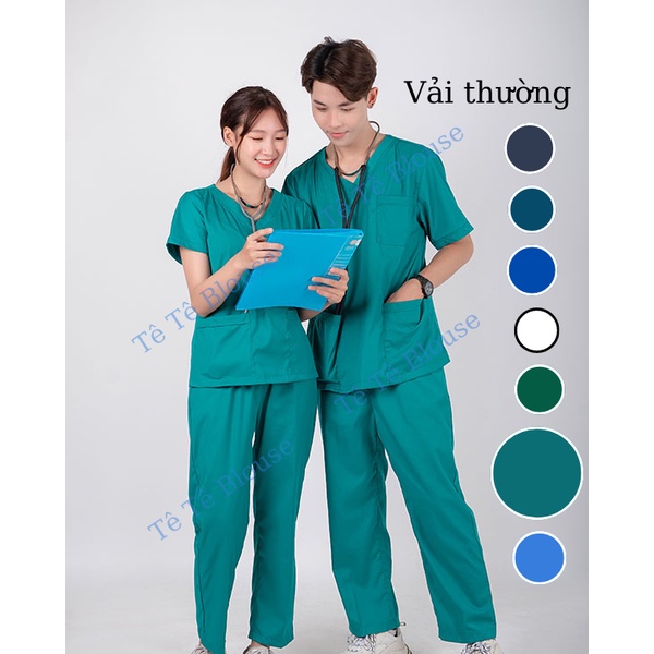 SIÊU SALE  Bộ scrubs cổ tim bác sĩ, điều dưỡng, dược sĩ, spa, thẩm mỹ, nha khoa, bệnh viện, phòng khám