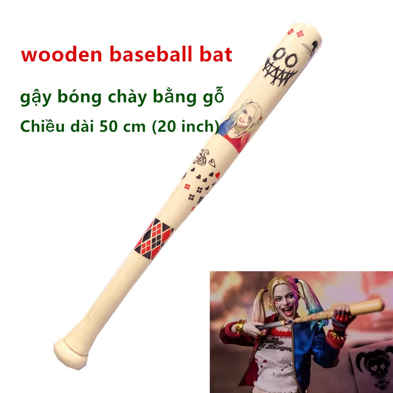 Harley Quinn 50 cm Bóng Chày Bằng Gỗ Con Dơi Cosplay Suicide Squad Movie