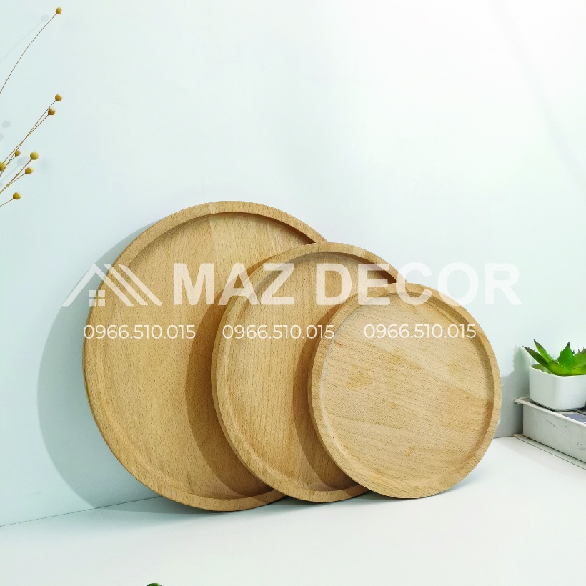 [Giá sỉ] Khay Đĩa gỗ decor nhiều hình dáng, gỗ đẹp, Dĩa gỗ tròn đựng bánh các cỡ giá rẻ
