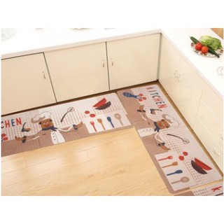 Bộ 2 thảm nhà bếp size to len lỳ 46 x 70 và 46 x 150cm