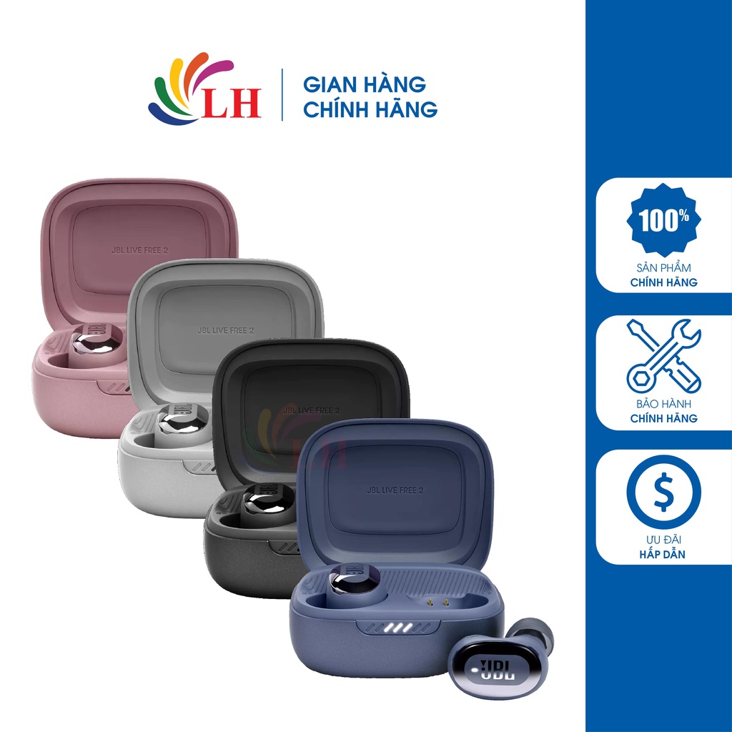 Tai nghe Bluetooth True Wireless JBL Live Free2 JBLLIVEFREE2TWS - Hàng chính hãng - Công nghệ chống nước IPX7, v5.1