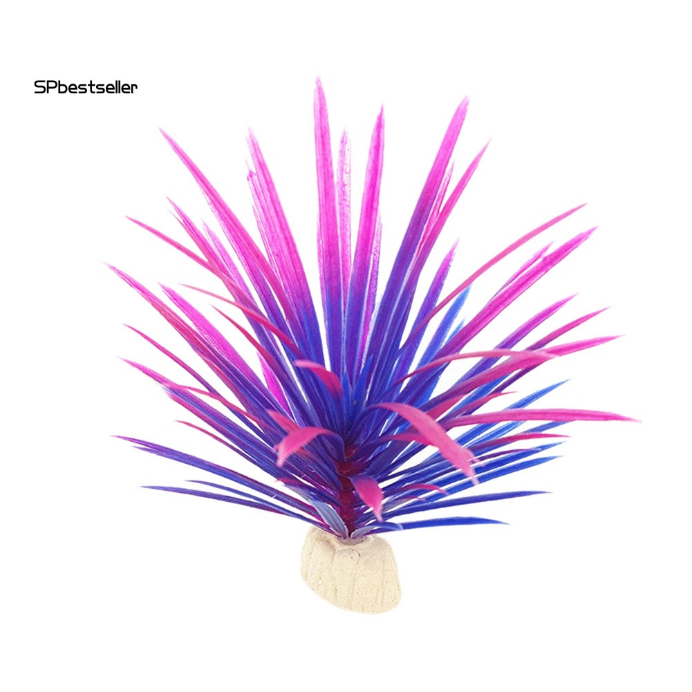 Cỏ giả nhiều màu sắc trang trí bể cá 13cm