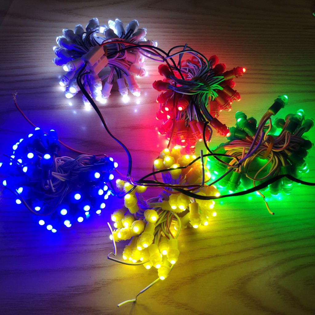 Dây led đúc trang trí chống nước F5 12v 50 bóng dài 3m trang trí nhà cửa , cây cối , quán cà phê dùng điện 12v