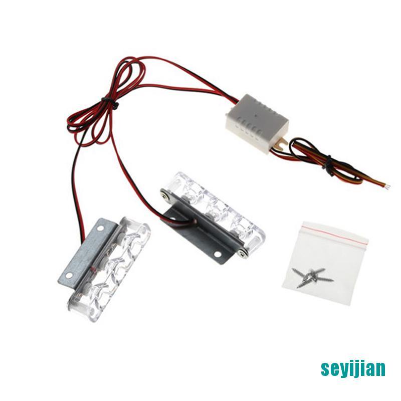 Bộ 2 Đèn Cảnh Sát 3 LED 12V 12W Cho Xe Hơi Xe Tải