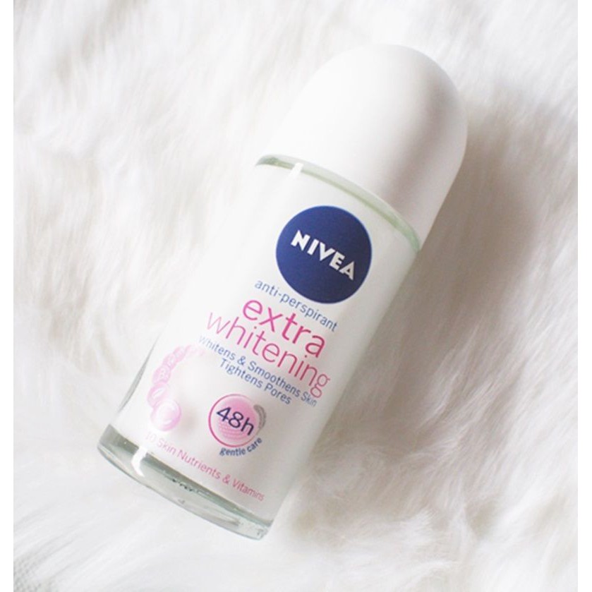 Lăn khử mùi trắng da NIVEA Extra Whitening 48h anti-perspirant Roll-on 50ml (Thái Lan)