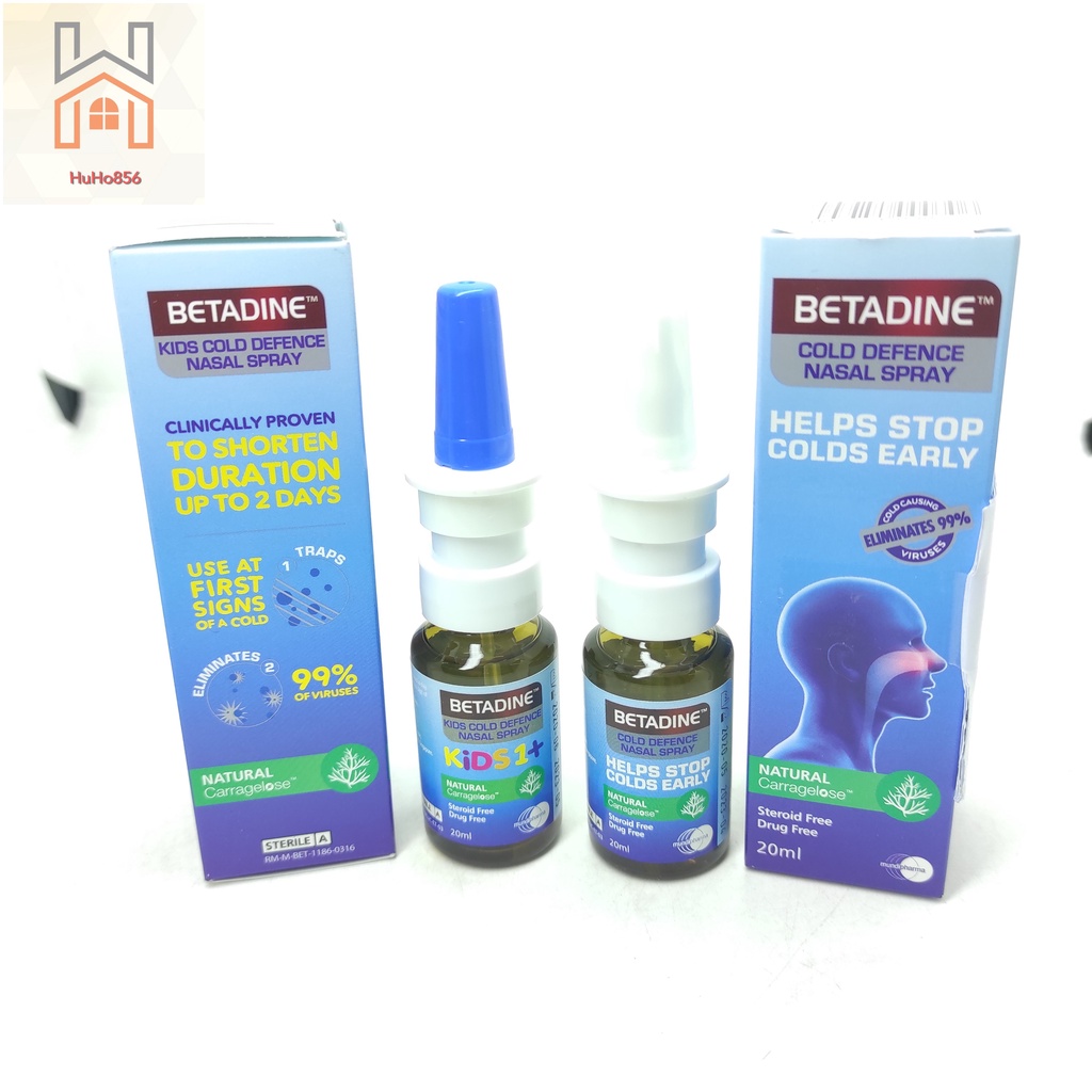 BETADINE Cold Defence Nasal Spray 20ml - Dung Dịch Xịt Mũi Ngừa Cảm Cúm