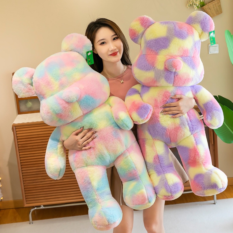 Gấu Teddy Nhồi Bông Màu Cầu Vồng Dễ Thương Mỏi Gấu Xinh Size 50cm 70cm 95cm