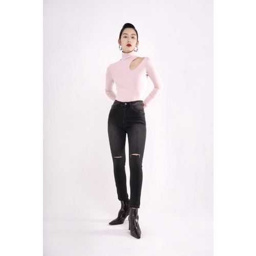 Quần Jeans nữ xám đậm SIXDO
