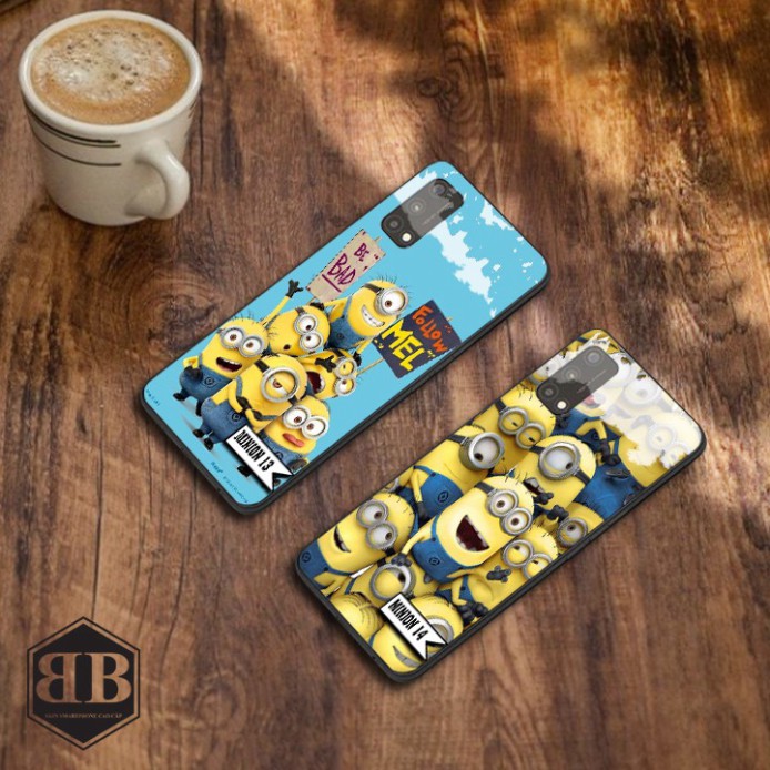 Ốp lưng kính cường lực Realme Q2 ảnh minion màu sắc sống động