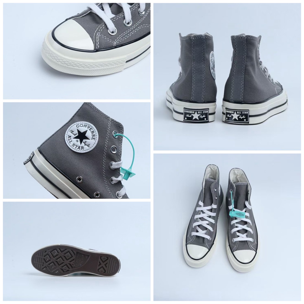Rubbershoes Giày Trượt Ván Vải Bố Đế Cao Su Màu Xanh Lá / Xám Xanh Lá Cây Conv 1970S low Chuck Taylor All Star Navy Lime Cho Nam Và Nữ