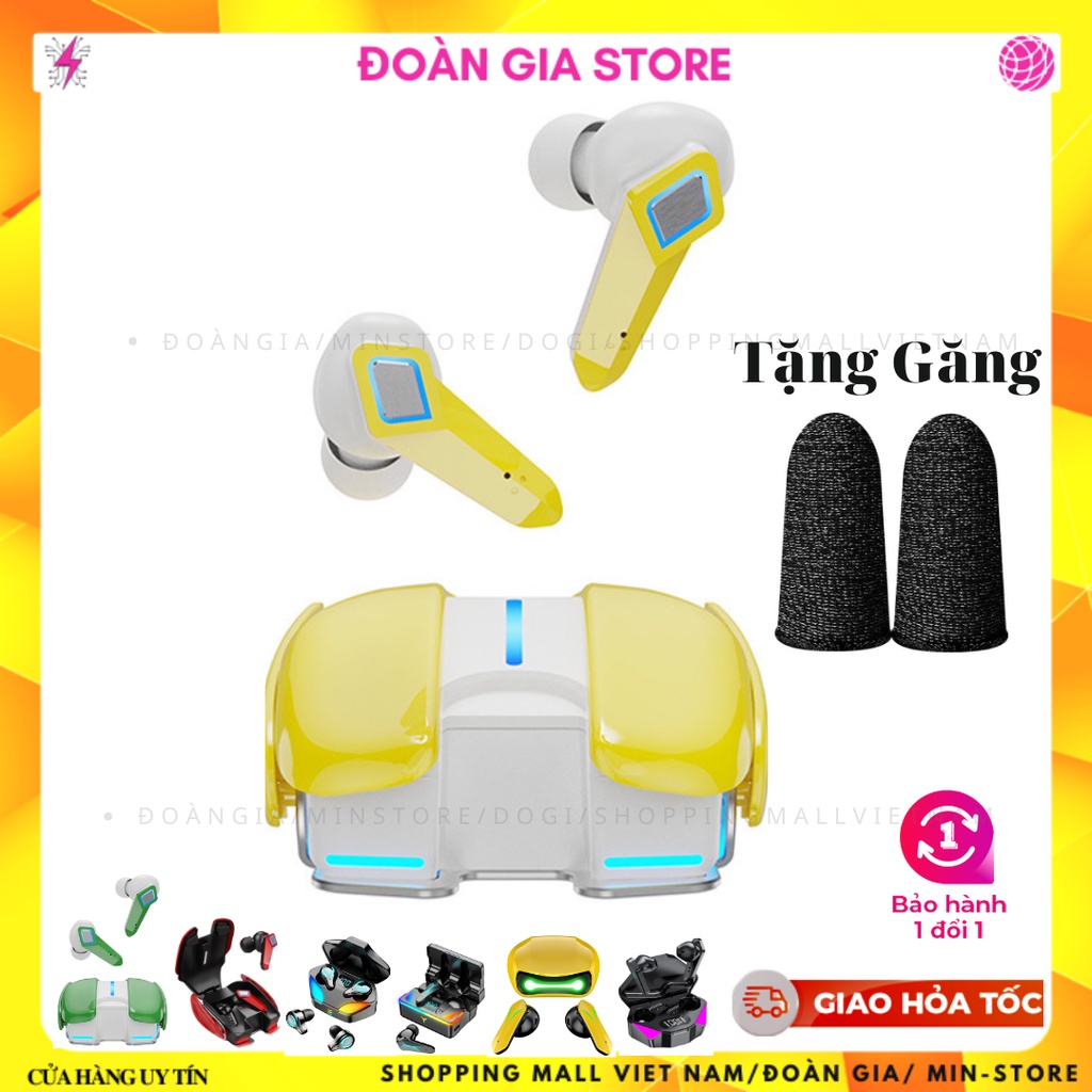 ComboTai nghe bluetooth gaming không dây chơi game Dogitek K68 và găng gaming không trễ âm và có chống ồn