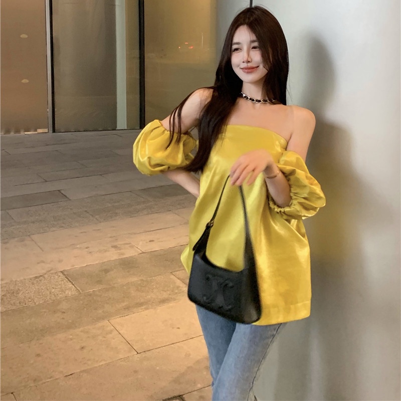 Áo Trễ Vai Tay Phồng Dáng Rộng Thời Trang Nữ Độc Đáo