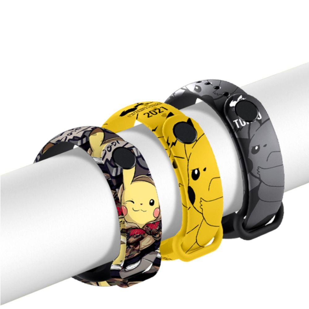 Dây Đeo Đồng Hồ Thông Minh Bằng Silicon Mềm Chống Thấm Nước Hình pokemon Có Thể Điều Chỉnh