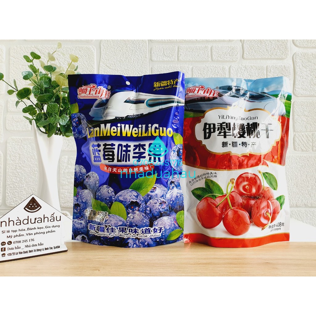 Một gói ô mai xí muội cherry đỏ/ việt quất xanh/ mix đủ loại Hongkong 408g/ 428g