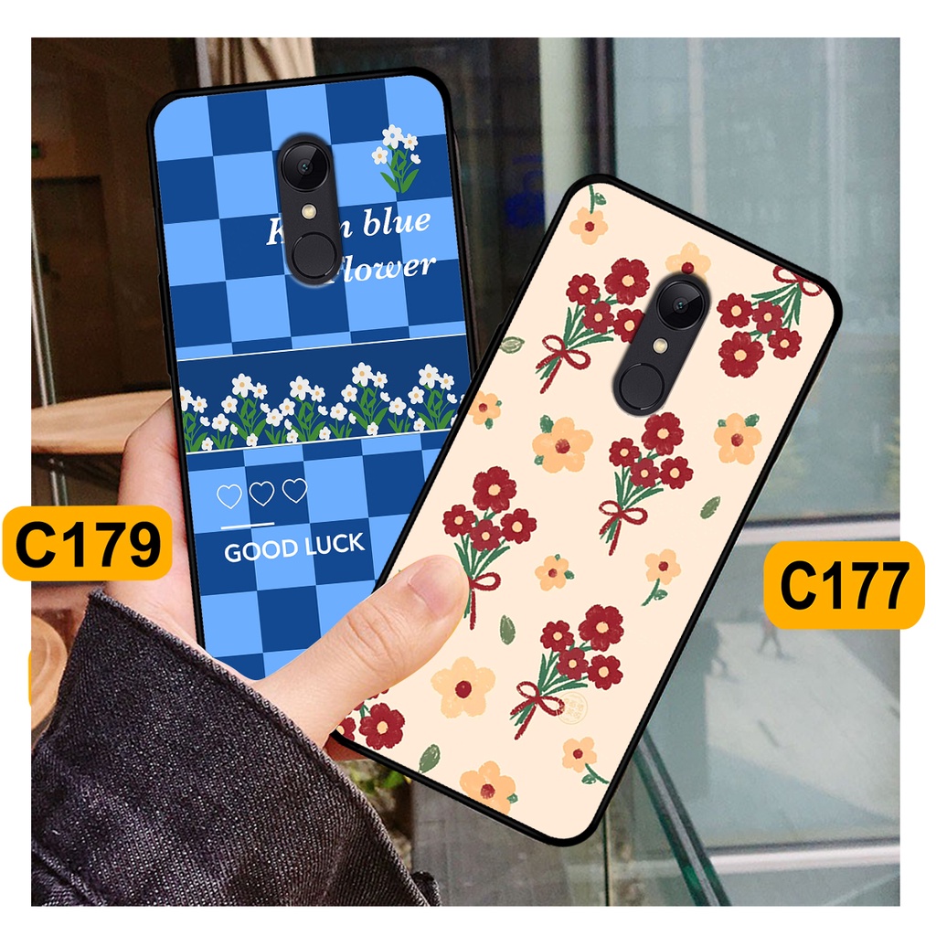 Ốp Xiaomi Redmi Note 4/ Note 4x / Redmi 5 Plus in hình hoa cỏ nhẹ nhàng,họa tiết caro xinh xắn.ốp lưng chống sốc
