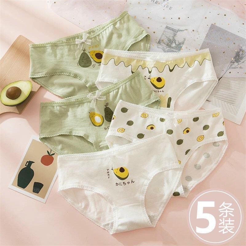 ♥️{Combo Set 5 } ♥️  Quần lót nữ cotton kute Q671, Quần lót dễ thương, chíp cho bé gái dễ thương