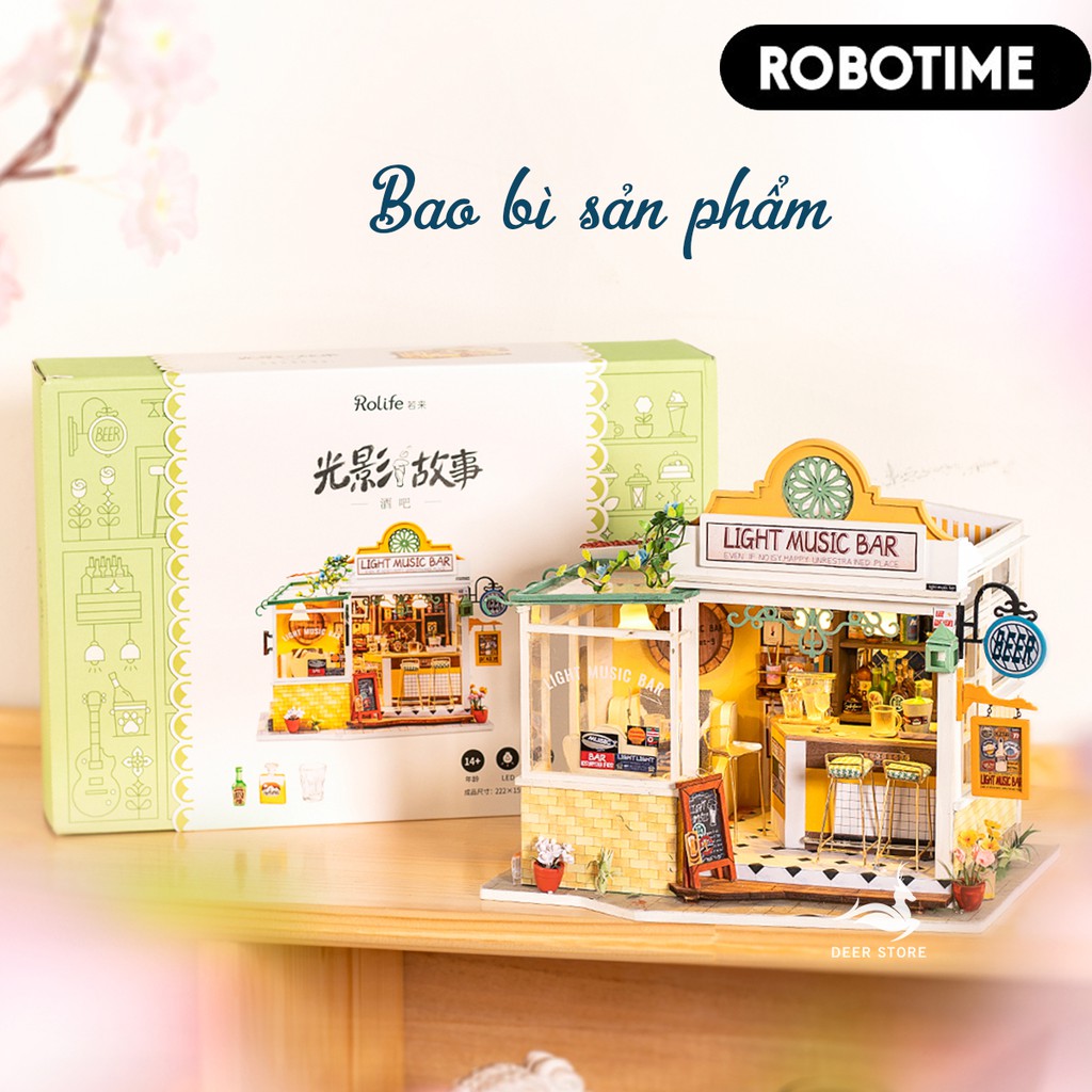 [Bản Tiếng Anh] Mô hình nhà búp bê DIY Robotime có Nội Thất | Mô hình nhà biệt thự thu nhỏ. Quà tặng ý nghĩa | DG146