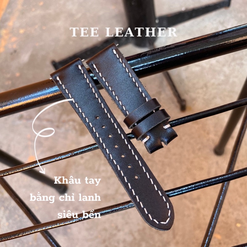 Dây da đồng hồ-khâu tay thủ công, dây đồng hồ size 18mm, 20mm, 22mm, 24mm - TEE LEATHER