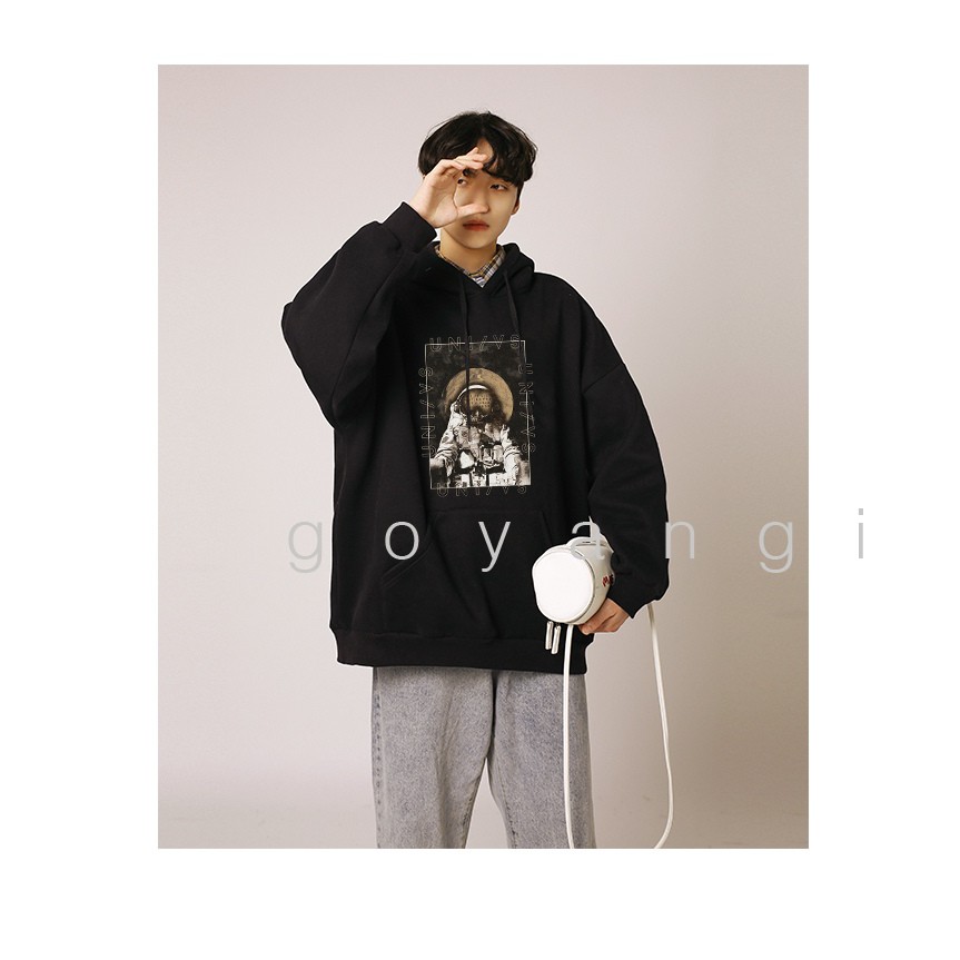 Áo hoodie goyangi Unisex Phi hành gia phong cách Hàn Quốc