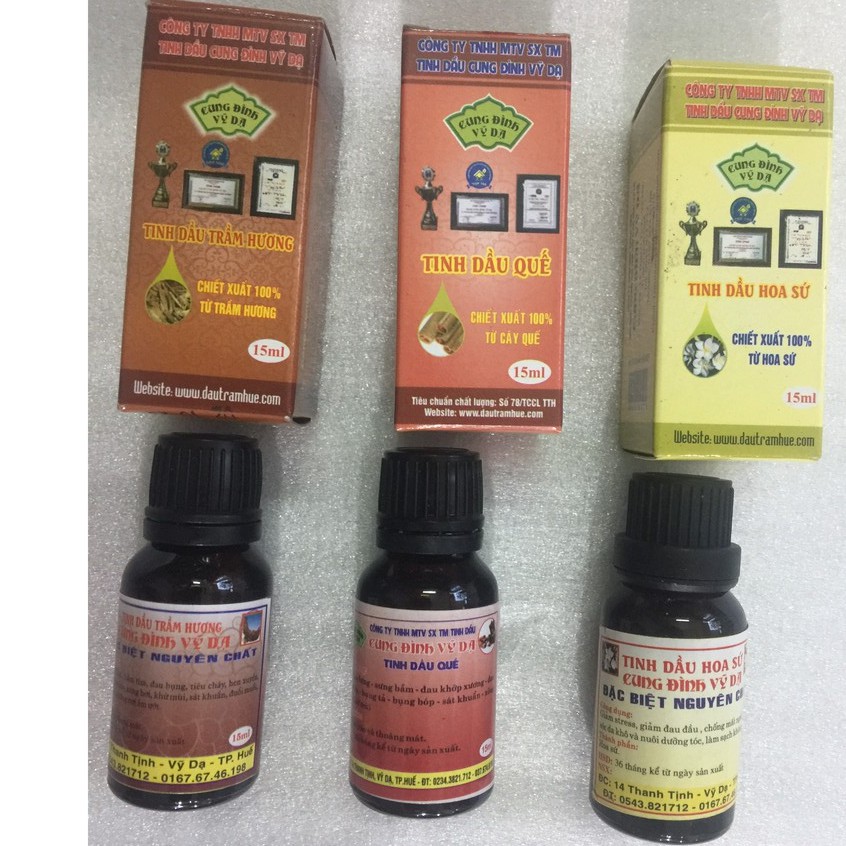 Tinh Dầu Thơm Mùi Quế, Trầm Hương, Hoa Sứ 15ml (100% nguyên chất tự nhiên) Phật Giáo - Ba Huê
