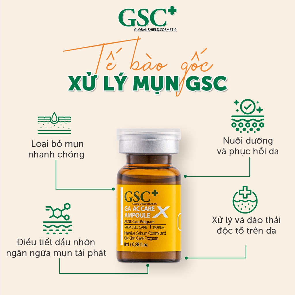 HÀNG NHẬP KHẨU - Tế bào gốc xử lý mụn GSC GA AC Care Ampoule giảm mụn tái tạo da kiểm soát dầu 8ml - Hàn Quốc