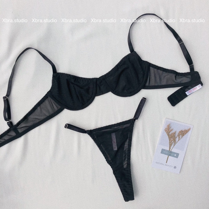 Bộ đồ lót lưới trơn, áo lót có gọng không mút SEXY | BigBuy360 - bigbuy360.vn