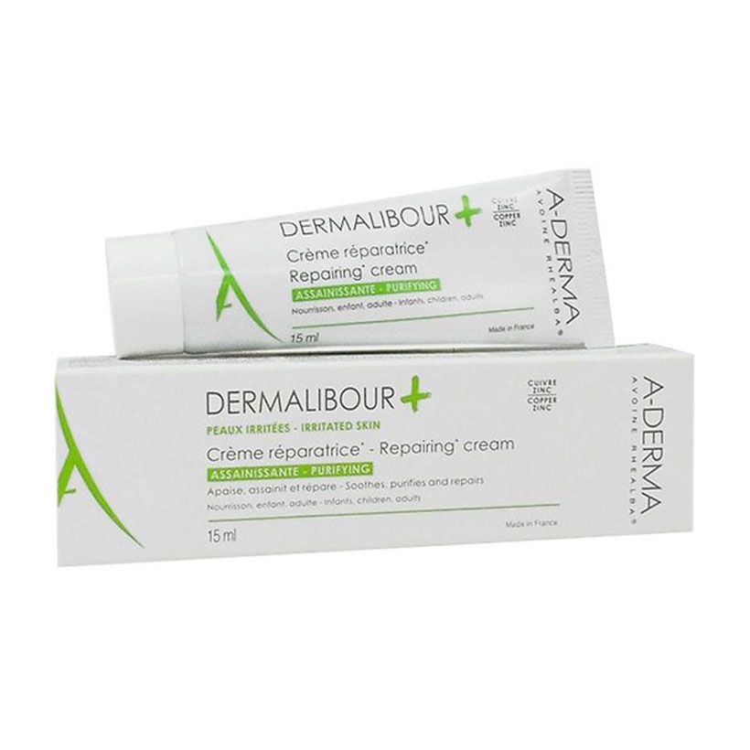 A-Derma Kem Phục Hồi, Làm Dịu Và Kháng Khuẩn Dermalibour + Repairing Cream 15ml