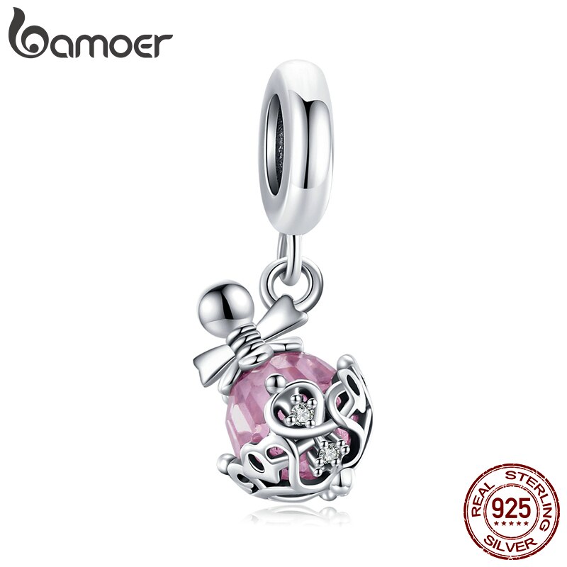 Mặt trang sức bamoer SCC1734 bằng bạc thật 925 dùng làm vòng tay/trang sức DIY