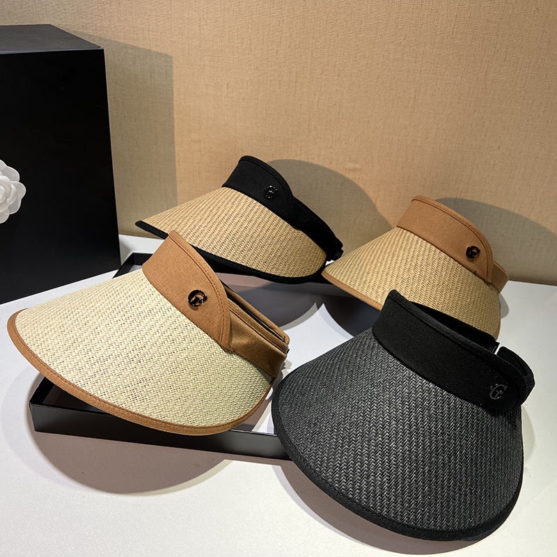 Mũ Cói Vành Rộng Hở Chóp Chống Tia Cực Tím Chống Nắng Phong Cách Hàn Quốc Cho Nữ