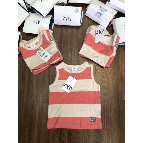 XẢ KHO Áo ba lỗ Zara Auth kẻ ngang cho bé
