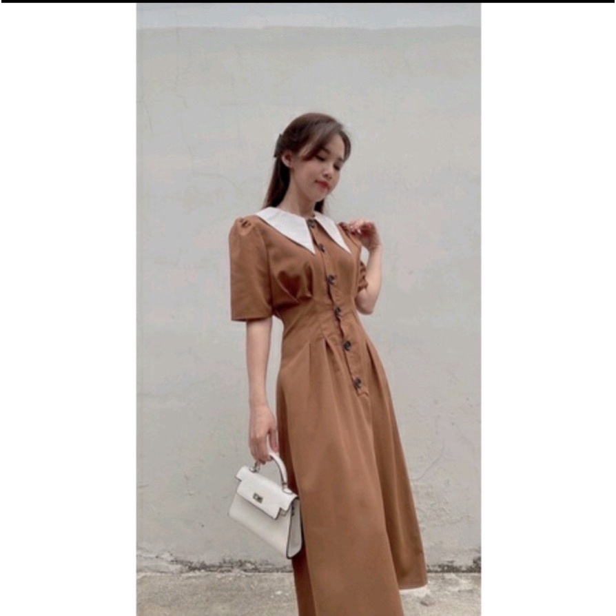 Váy Đầm Cổ Bẻ Sơ Mi Dài Phong Cách HQ Cực Xinh Sang Chảnh HOTTREND