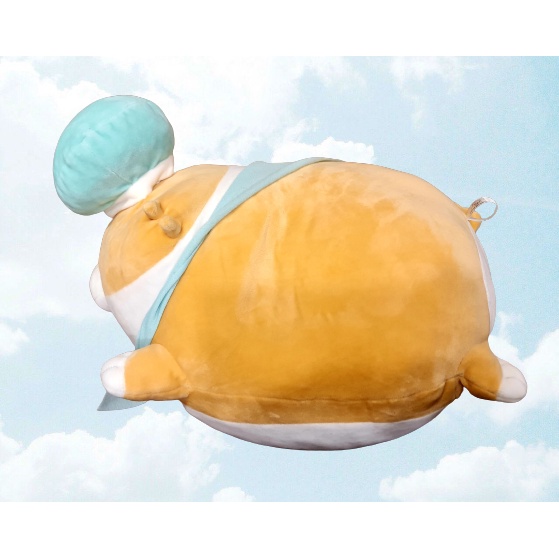 Gấu bông chó Corgi dáng nằm chất mềm mịn giống miniso siêu cưng 40-45cm