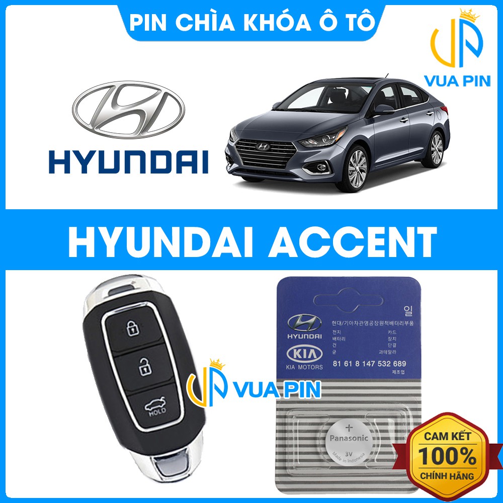 Pin chìa khóa ô tô Hyundai Accent chính hãng Hyundai sản xuất tại Indonesia 3V Panasonic