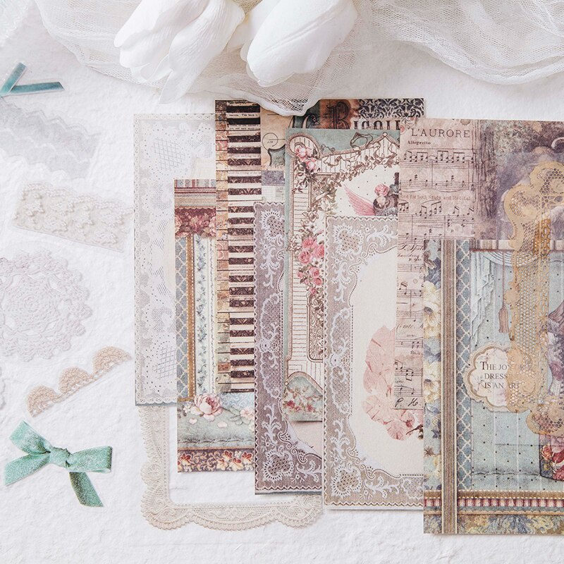 Bộ 30 miếng dán trang trí sổ tay phong cách retro DIY