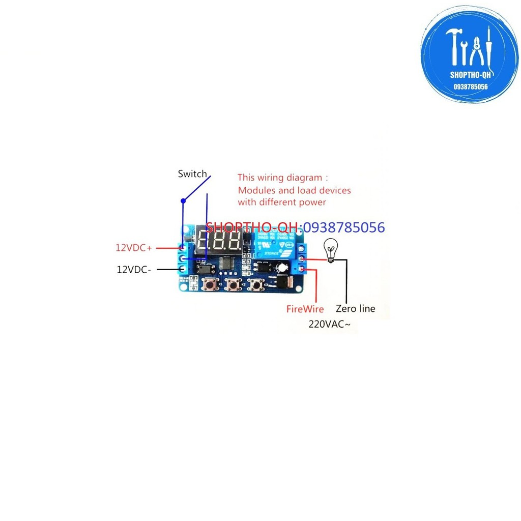 Mạch Hẹn Giờ Điều Khiển Chu Kỳ Công Tắc dùng nguồn 12v.