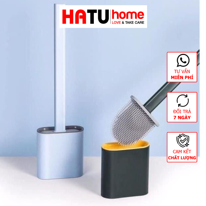 Chổi Cọ Toilet Bồn Cầu Cây Cọ Nhà Vệ Sinh Bằng Silicon Có Hộp Đựng Treo Tường Tiện Dụng - CH15