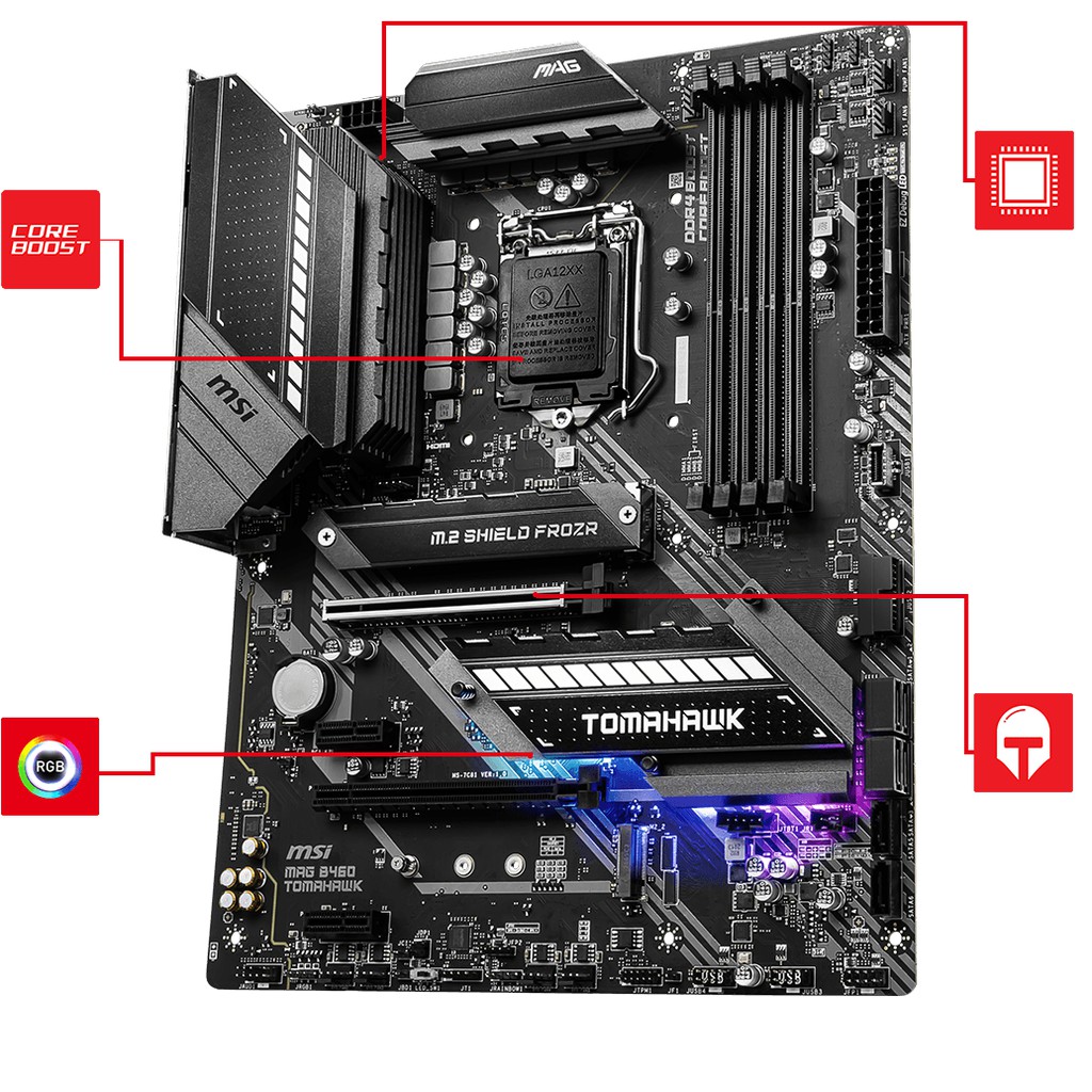 [Mã ELMS05 giảm 5% đơn 300k]Bo Mạch Chủ Mainboard MSI MAG B460 TOMAHAWK - Hàng Chính Hãng