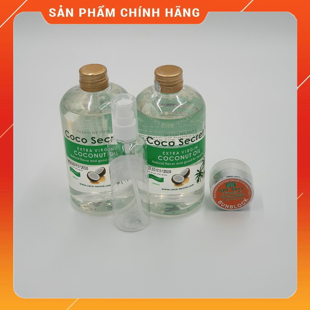 Dầu dừa tinh khiết Coco Secret 500ml - Combo Hấp Dẫn - Khỏe Đẹp Từ Trong Ra Ngoài