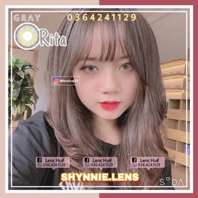 👉 Lens xám pha xanh nhẹ 💖💖 tây xinh lắm