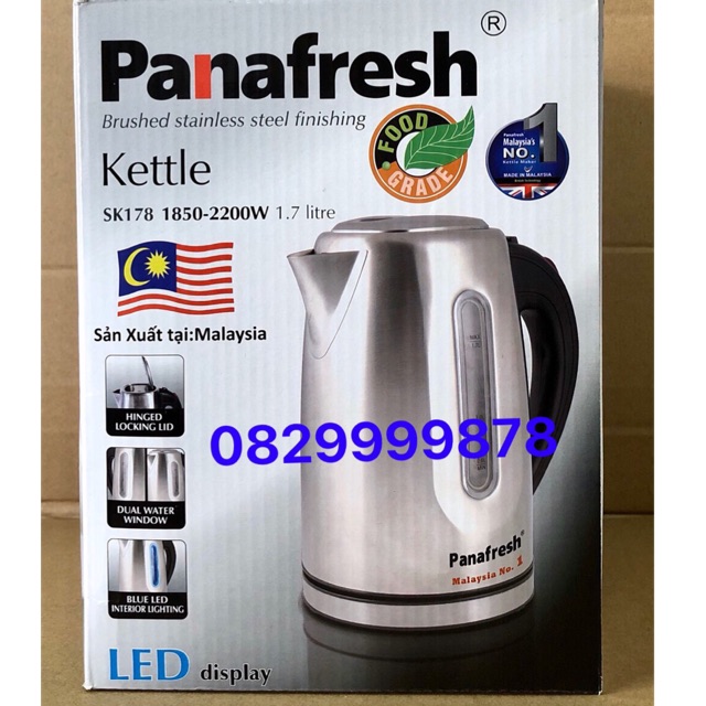 Ca đun(siêu tốc) panafesh inox 1,8L MALAYSIA