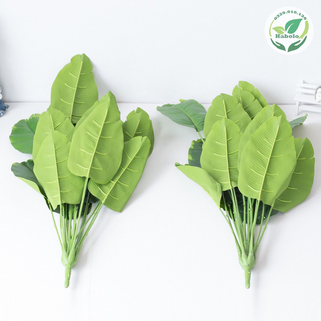 Cây chuối cảnh phong thủy 12 lá size to trang trí nội thất sang trọng - Cây hoa giả.