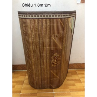 Chiếu trúc vân gỗ lụa nằm 2 mặt gập đôi từ 1,2 m đến 1m8*2m